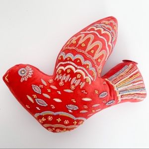 DARLING!! Opalhouse Jungalow Red Beaded Bird Pillow - Accent Pillow